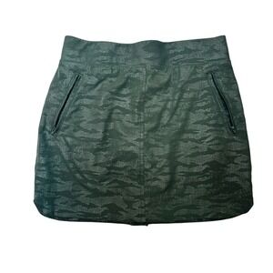 Orvis Athletic Skort Olive Green‎ Camo Print Golf Tennis Skirt Pockets